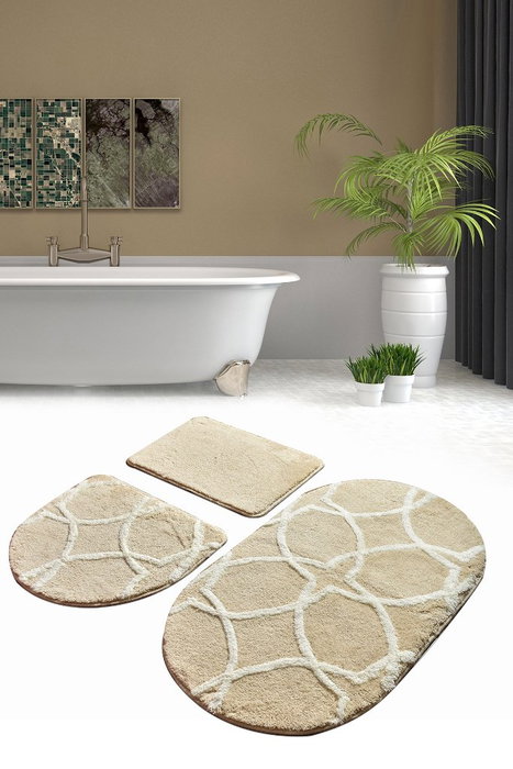 Mijölnir Bonne - Rock Juego de alfombrillas de baño de 3 piezas Multicolor Mijölnir Bonne - Rock Juego de alfombrillas de baño de 3 piezas Multicolor